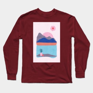 Abstract Pink Landscape Long Sleeve T-Shirt